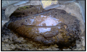 Damaged water supply pipe